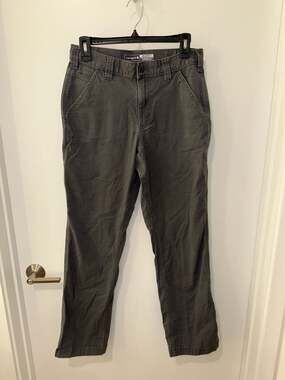 Carhartt Gray Relaxed Fit Rugged Flex Canvas Carpenter Work Pants 30x32